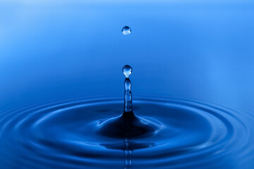Splash of water on blue background