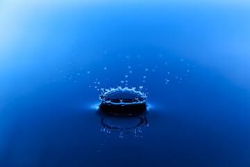 Splash of water on blue background