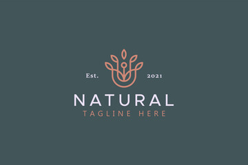 Natural Floral Geometric Unique Concept Logo