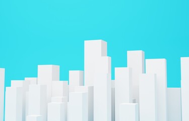 Naklejka premium 3D素材_シンプルなビル群