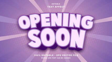 Obraz premium Opening Soon 3D Editable Text Effect