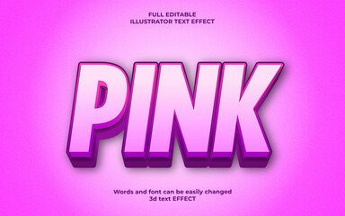 pink 3d text effect template
