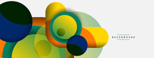 Creative geometric wallpaper. Minimal abstract background. Circles composition vector illustration for wallpaper banner background or landing page