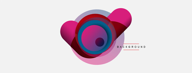 Vector round shapes circles minimal geometric background. Vector illustration for wallpaper banner background or landing page