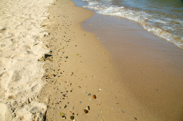 touch of water with sand on Baikal