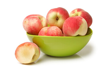ripe peach on white background 