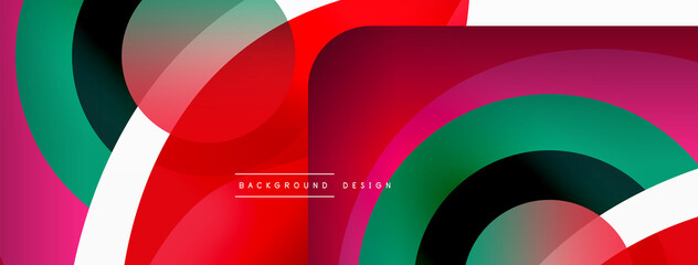 Fototapeta premium Creative geometric wallpaper. Minimal abstract background. Circle wave and round shapes composition vector illustration for wallpaper banner background or landing page