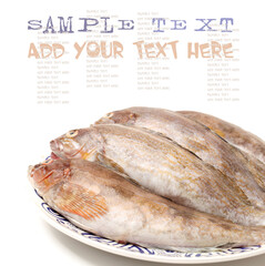 fresh Pomfret isolated on white background 