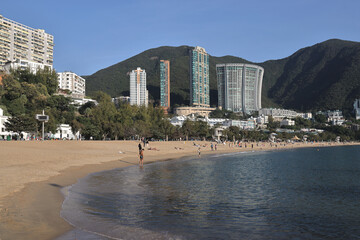 sunny day at Repulse Bay, the famous public beach in Hong Kong 27 Nov 2021