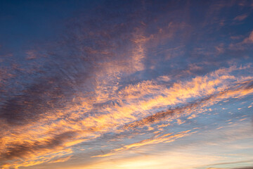 interesting clouds in sky during sunrise sunset
