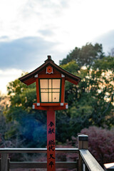 Fototapeta premium temple, autumn,japan,lanterne,redleaves,sky,chochin, tokyo,forest,hudoson,red,寺,不動尊, 紅葉,灯篭,赤,森,灯り,