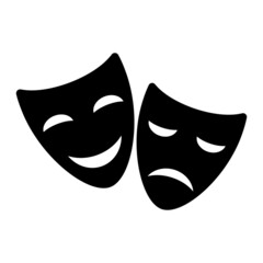 Theater Mask Icon Vector Design Template.