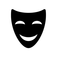 Theater Mask Icon Vector Design Template.