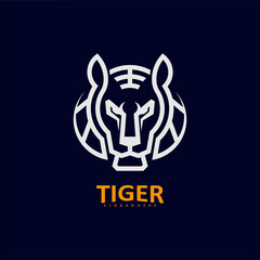 Tiger head logo with a unique and modern line concept. Creative Predator logo design template