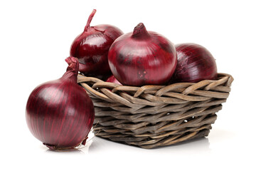 Red onion isolated on white background 