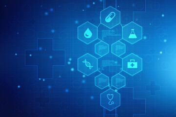 Obraz premium 2D illustration medical structure background