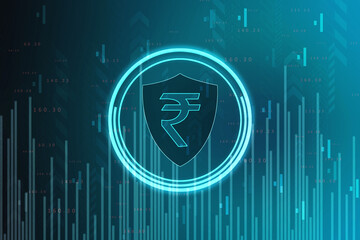 Rupee currency . 2D rendering illustration