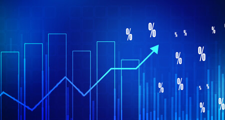 2d rendering Stock market online business concept. business Graph 