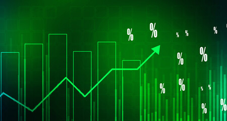 2d rendering Stock market online business concept. business Graph 