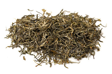 green tea on white background