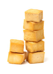 Dried bean curd on white background