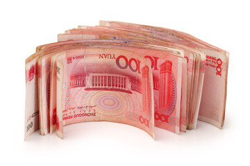 China renminbi on white background