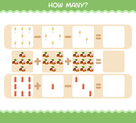 How many cartoon christmas. Counting game. Educational game for pre shool years kids and toddlers