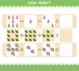 How many cartoon christmas. Counting game. Educational game for pre shool years kids and toddlers