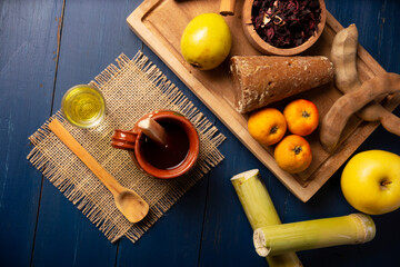 Ponche de Frutas. Christmas fruit punch is an infusion that is consumed in Mexico, traditionally during posadas and Christmas..Served in a clay cup called cantarito