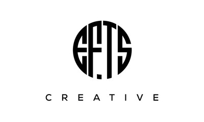 Letters EFTS creative circle logo design vector, 4 letters logo