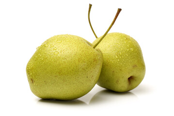 pears on a white background
