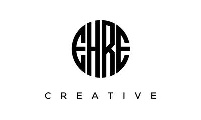 Letters EHRE creative circle logo design vector, 4 letters logo