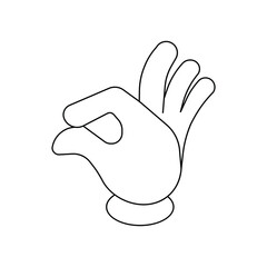 Cartoon hands gesture. Traditional cartoon white glove. Vector clip art illustration.Isolated on a blank background which can be edited and changed colors.