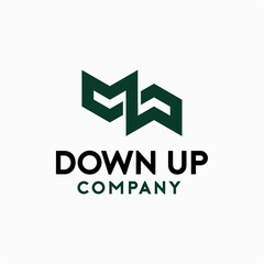 Down Up arrow lines logo vector image
