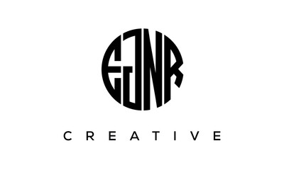Letters EJNR creative circle logo design vector, 4 letters logo