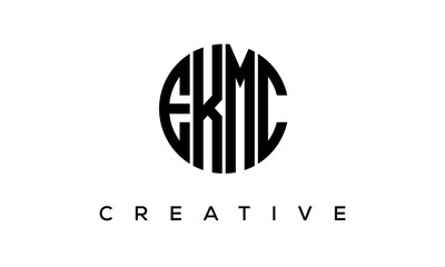Letters EKMC creative circle logo design vector, 4 letters logo