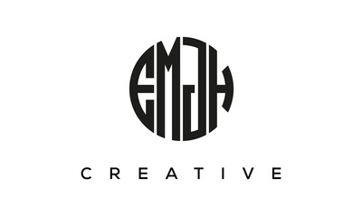 Letters EMJH creative circle logo design vector, 4 letters logo