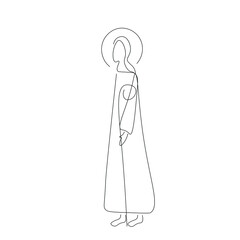 Jesus Christ silhouette line drawing vector illustration