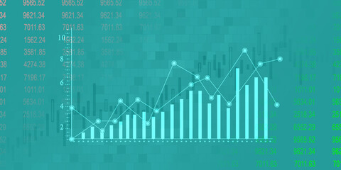 Obraz premium 2d rendering Stock market online business concept. business Graph 