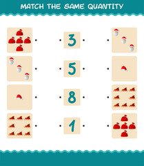 Match the same quantity of christmas. Counting game. Educational game for pre shool years kids and toddlers