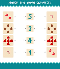 Match the same quantity of christmas. Counting game. Educational game for pre shool years kids and toddlers