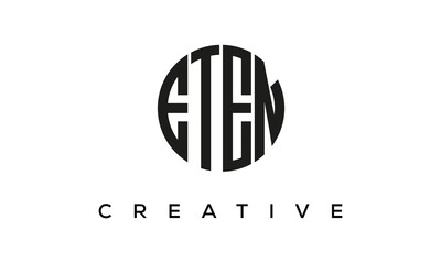 Letters ETEN creative circle logo design vector, 4 letters logo