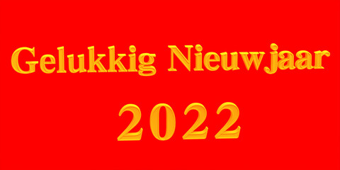 3D rendering of Happy new year 2022 in various national languages