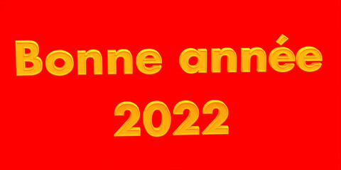 3D rendering of Happy new year 2022 in various national languages
