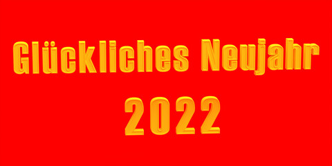 3D rendering of Happy new year 2022 in various national languages