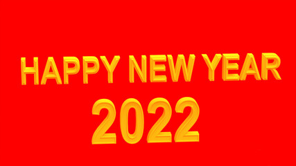 3D rendering of Happy new year 2022 in various national languages