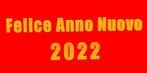 3D rendering of Happy new year 2022 in various national languages