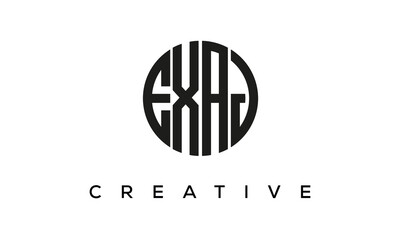 Letters EXAJ creative circle logo design vector, 4 letters logo