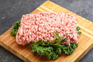 Raw pork minced meat for cooking