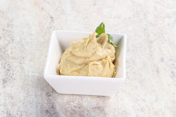 Traditional Jewish Hummus with olive oil